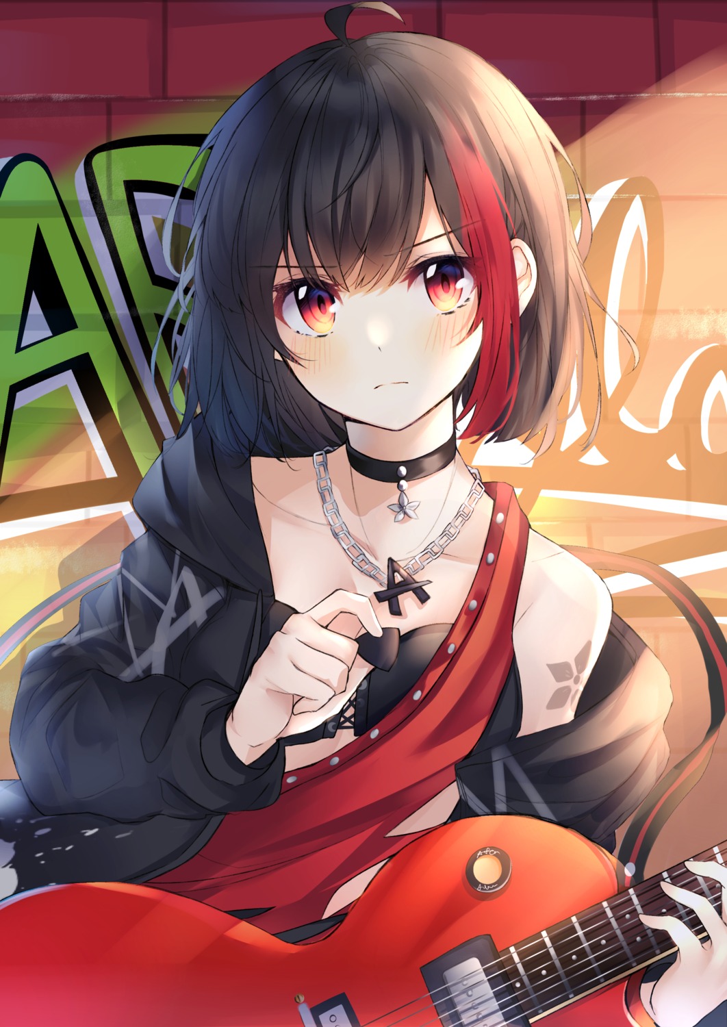 Yanggang Bang Dream Mitake Ran Bra Cleavage Guitar Open Shirt 566931 Yandere